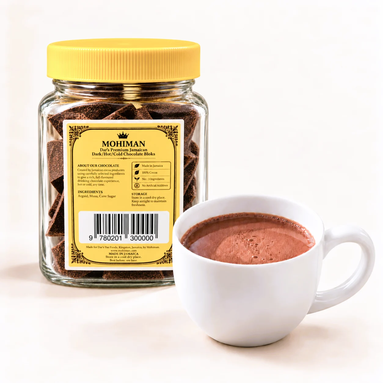75% Jamaican Dark Drinking Hot Chocolate Blocks (12.5oz)