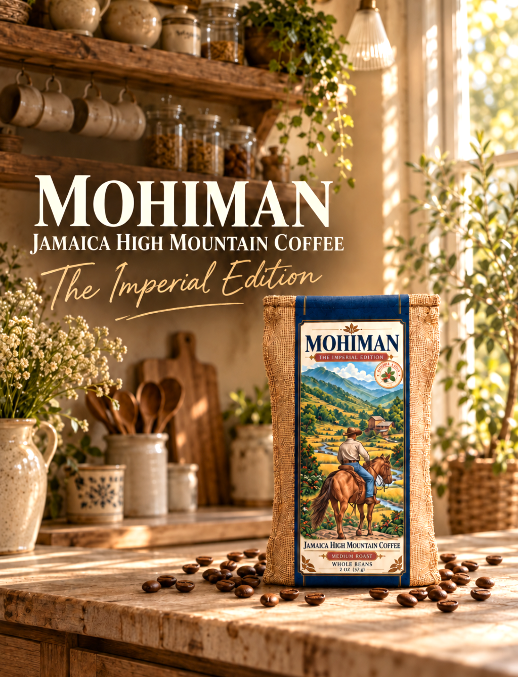 Mohiman Jamaica High Mountain Coffee, Imperial Edition, Medium Roast, Single Farm